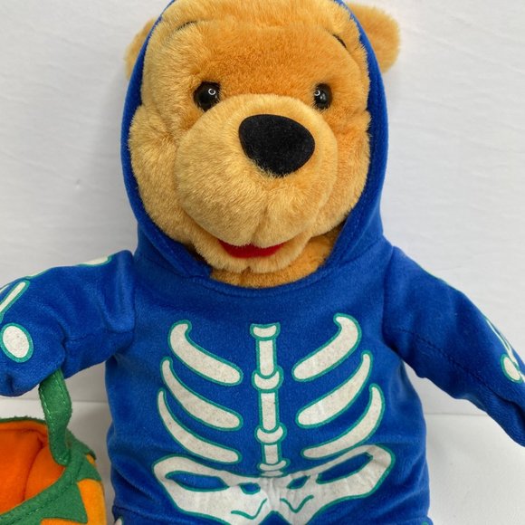 Winne Pooh Skeleton Costume Halloween Trick Or Treat Jackolantern Pumpkin Plush - Picture 2 of 7